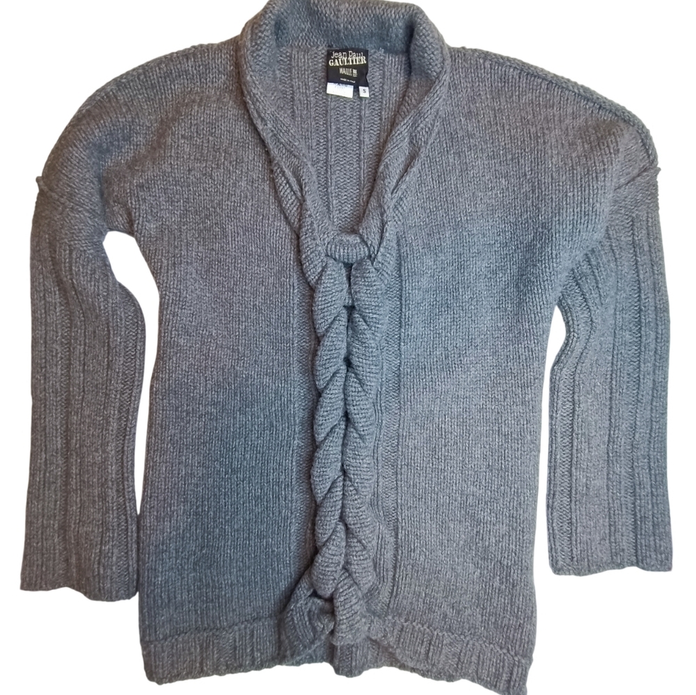Jean Paul Gaultier Gray Wool Cashmere Chunky Knit Sweater – Unisex – Size S